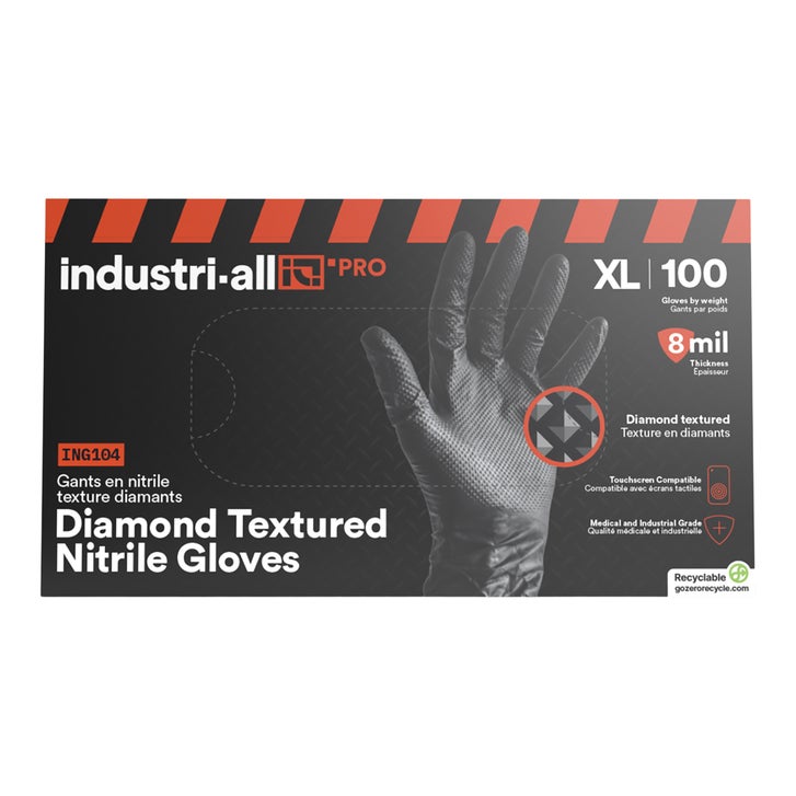 Industri-All Black Nitrile Gloves 8Mil 100 count, Extra Large Size | Costco