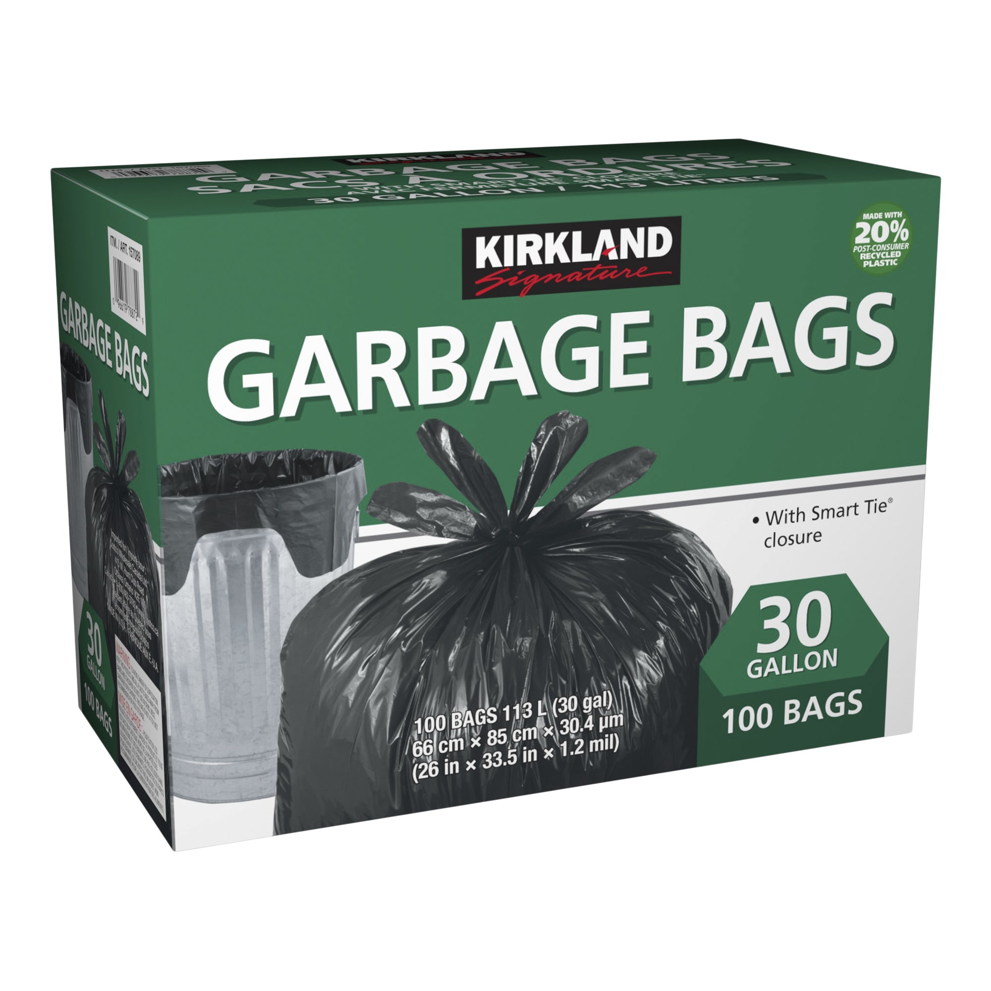 ！✴︎abc✴︎ ！ Kirkland Signature Smart Tie Garbage Bags, Pack of 100 | Costco