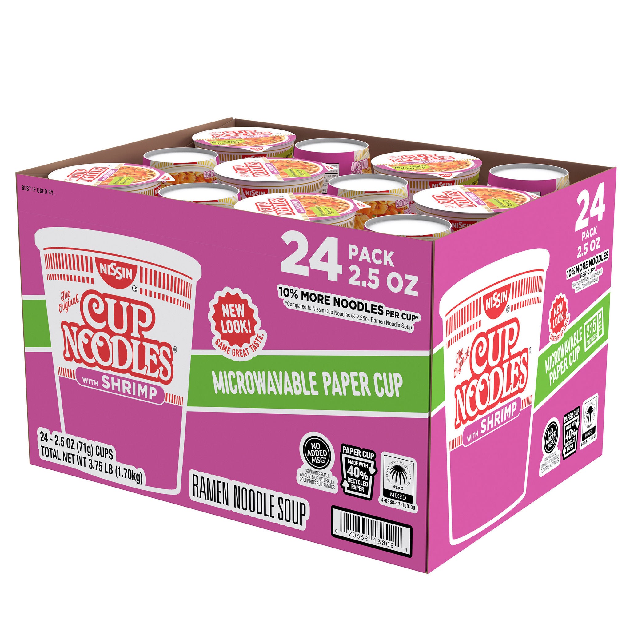 Nissin Cup Noodles, Shrimp, 2.5 oz, 24-count | Costco