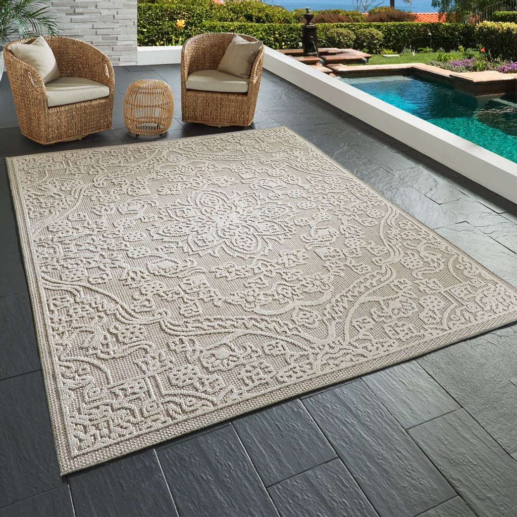 Nautica Bridgeport Medallion Grey Indoor/Outdoor Area Rug | Costco