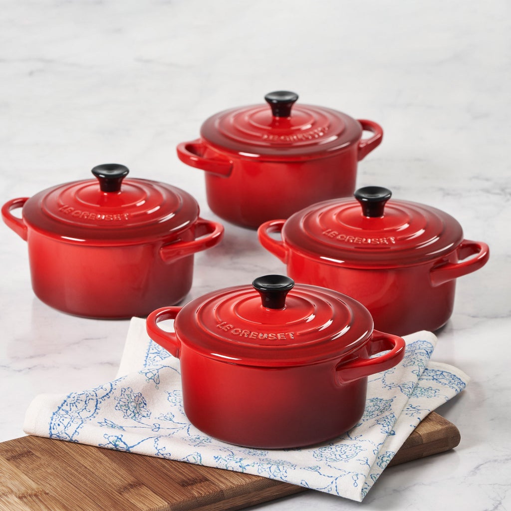 Le Creuset 4-piece Stoneware Round Cocottes | Costco
