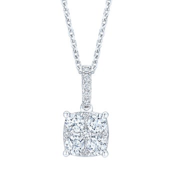 Round Brilliant 0.60 ctw VS2 Clarity, I Color Diamond 14kt White Gold Fashion Pendant