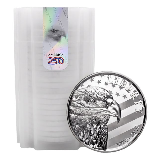 1 oz 2026 America 250 Eagle Round Tube of 20