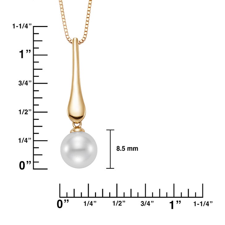 Freshwater Cultured 8-8.5mm Pearl 14kt Yellow Gold Pendant | Costco