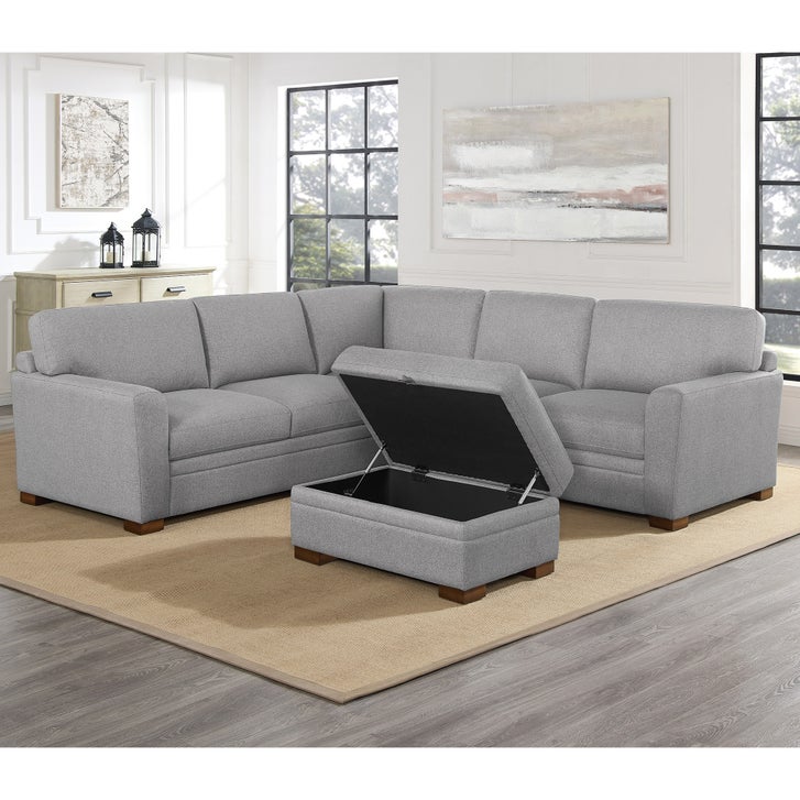 【現地取引のみ】Costco Thomasville L字ソファ Thomasville Langdon Fabric Sectional with Storage Ottoman | Costco