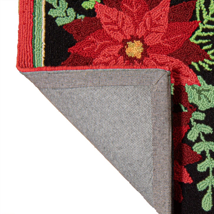 Hand Hooked Holiday Memory Foam Rug, Poinsettia | Costco