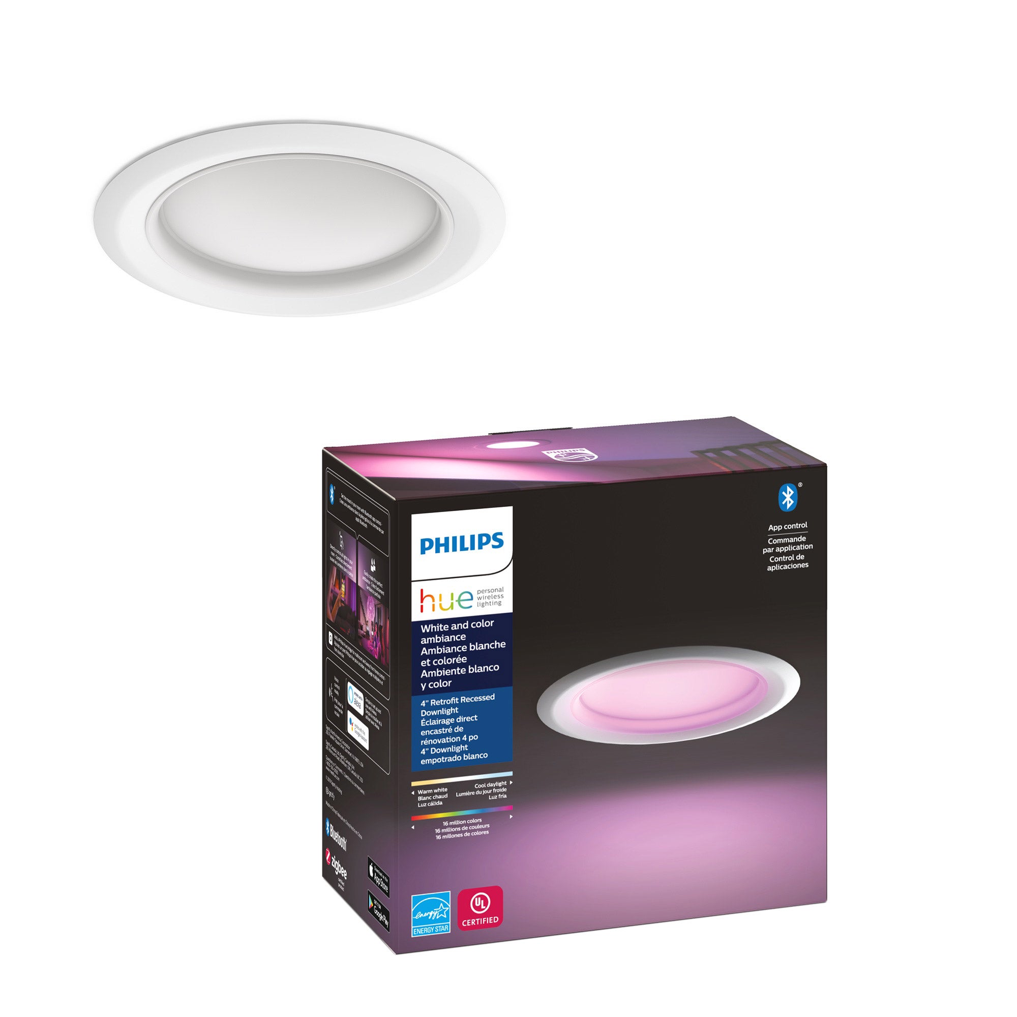 PHILIPS Hue 4” Retrofit Downlight 3個セット Philips Hue White & Color Ambiance Retrofit Recessed 4