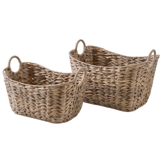 Medium Water Features Faux Water Hyacinth Baskets, Set of 2 | Costco