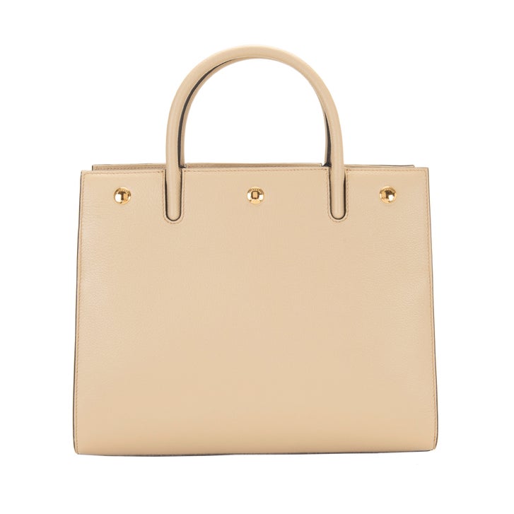 Burberry Small Leather Two Handle Title Bag | Costco