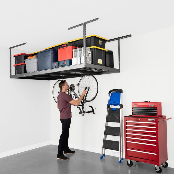 SafeRacks Super Duty 4 ft x 8 ft Overhead Garage Storage Rack and ...