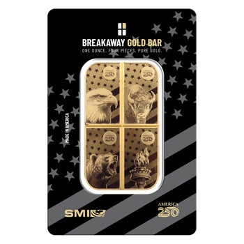 1 oz Sunshine Minting Breakaway Gold Bar (New in Assay)