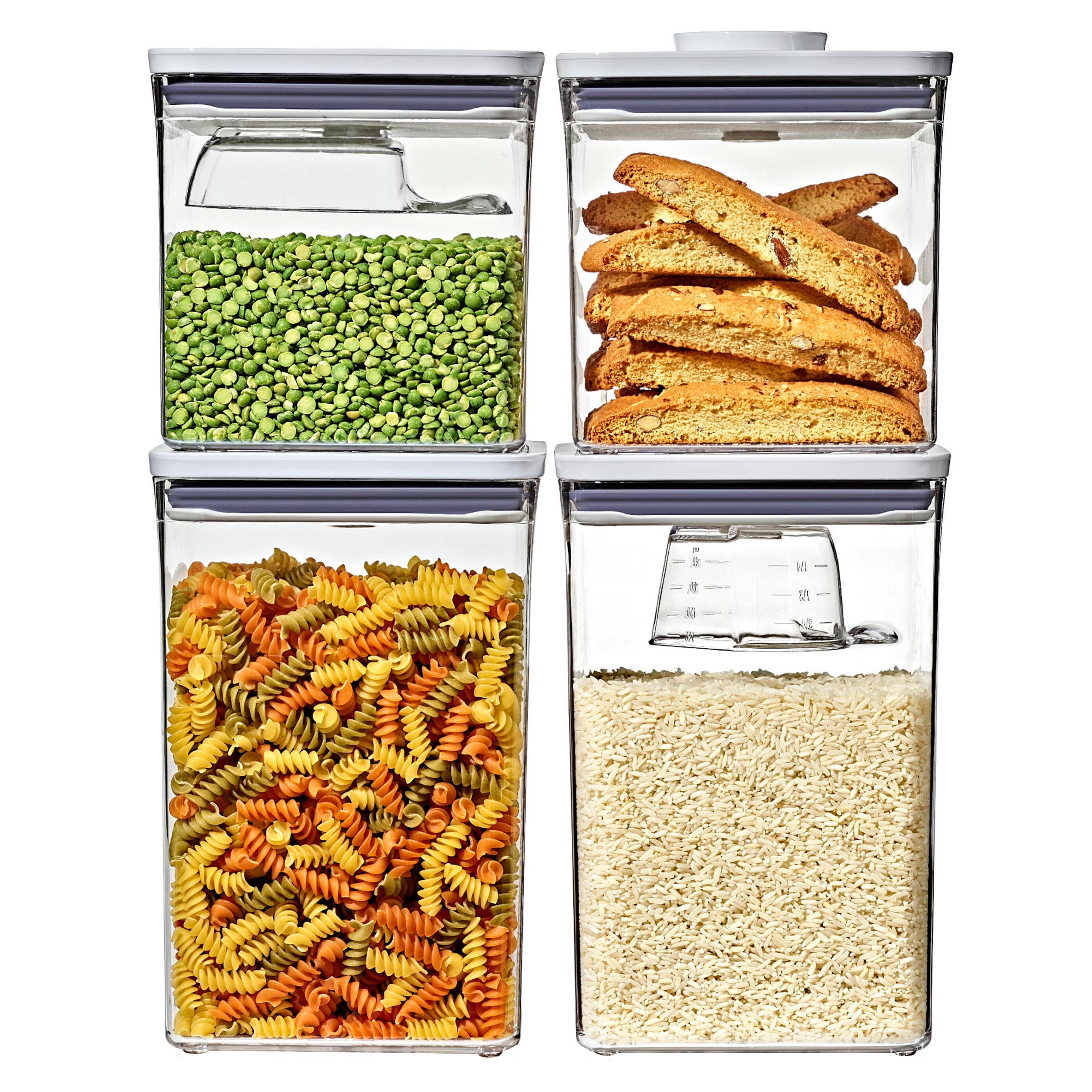 OXO SoftWorks 4-piece POP Container Set with Rice Measuring Cup