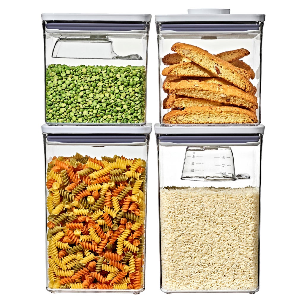 OXO SoftWorks 4-piece POP Container Set with Rice Measuring Cup