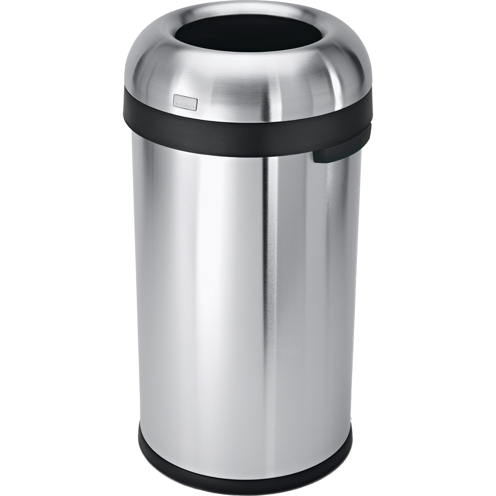 Simplehuman Bullet Open Top Trash Can, 60 Liter, Stainless Steel