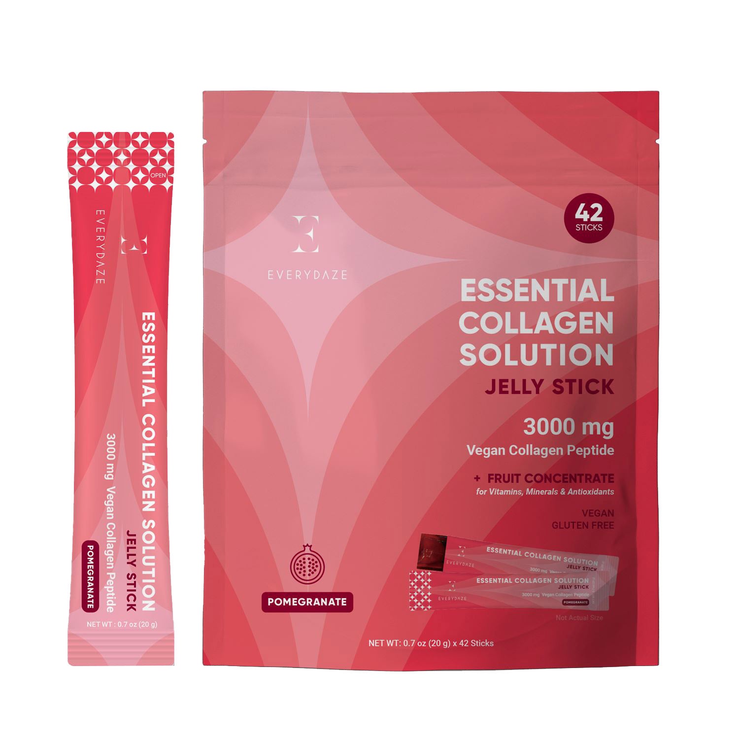 Everydaze Pomegranate Collagen Jelly Stick, 42-count | Costco