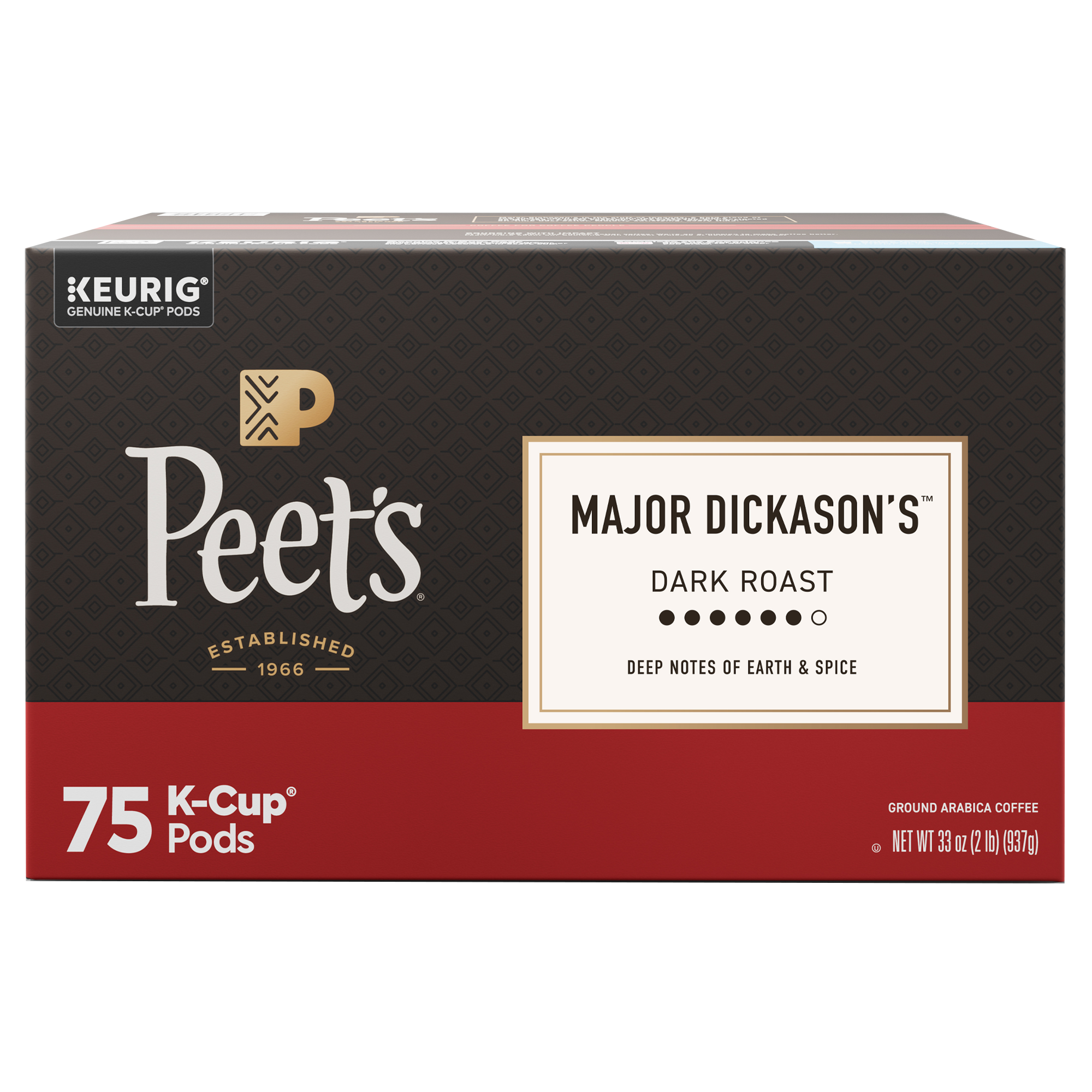 Peet's Coffee Major Dickason's Blend, Dark Roast, Keurig K-Cup
