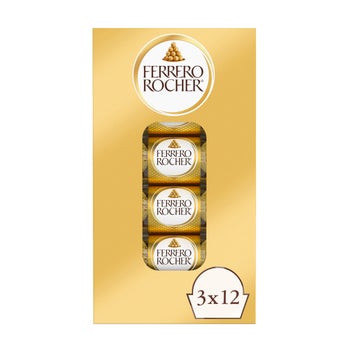 Ferrero Rocher, Milk Chocolate Hazelnut Candy, 1.3 oz, 3-count, 12