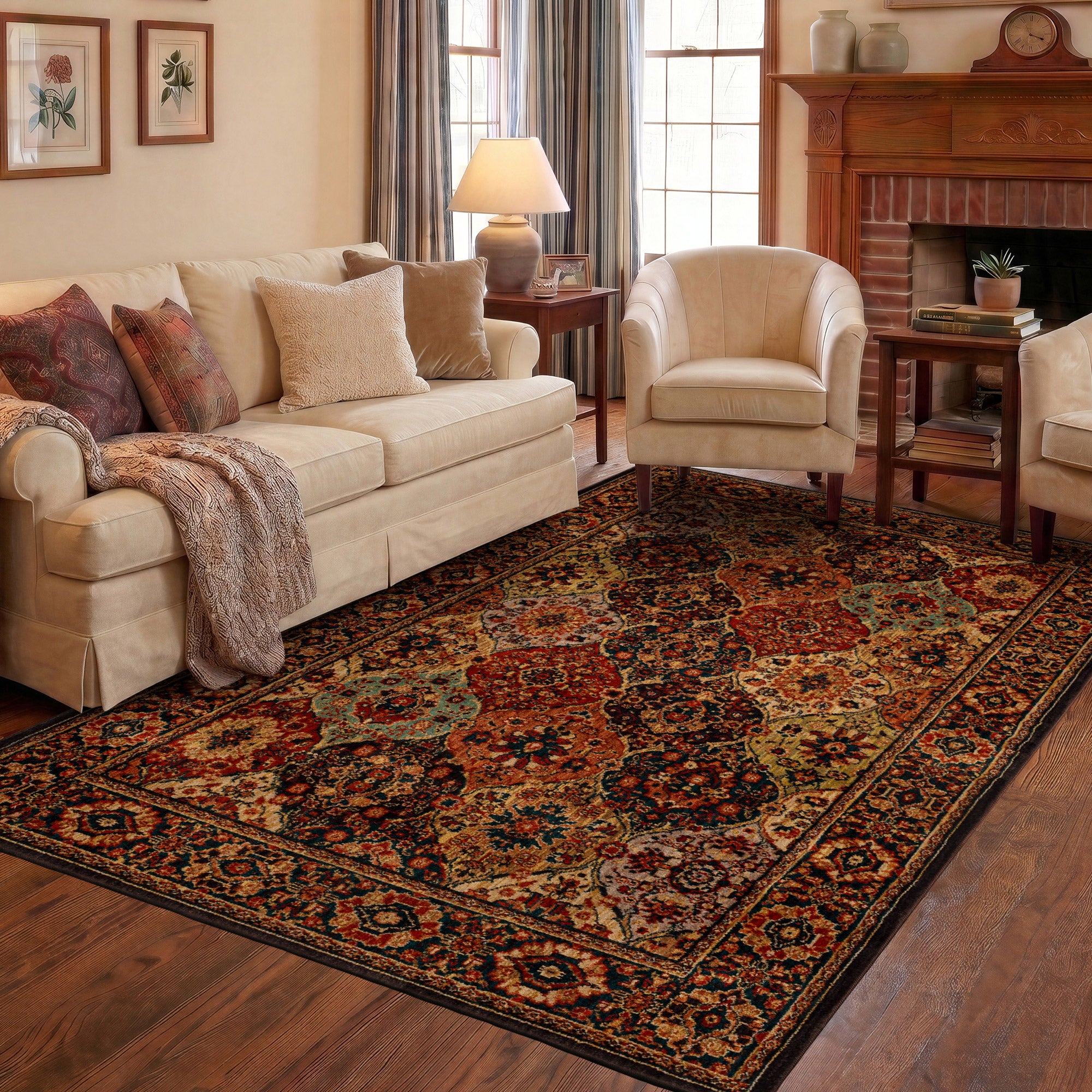 Mohawk Home Spice Market Area Rug, Panel Sapphire, 6' x 9'
