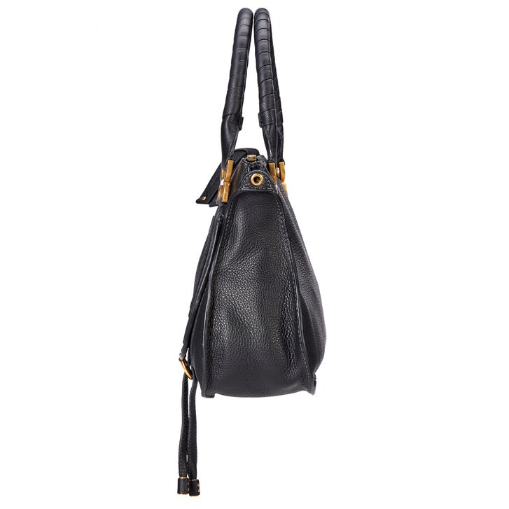 Chloe Marcie Grain Calfskin Shoulder Bag, Black | Costco