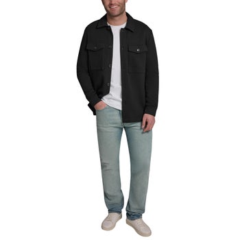 Karl Lagerfeld Men's Stretch Knit Textured Shirt Jacket