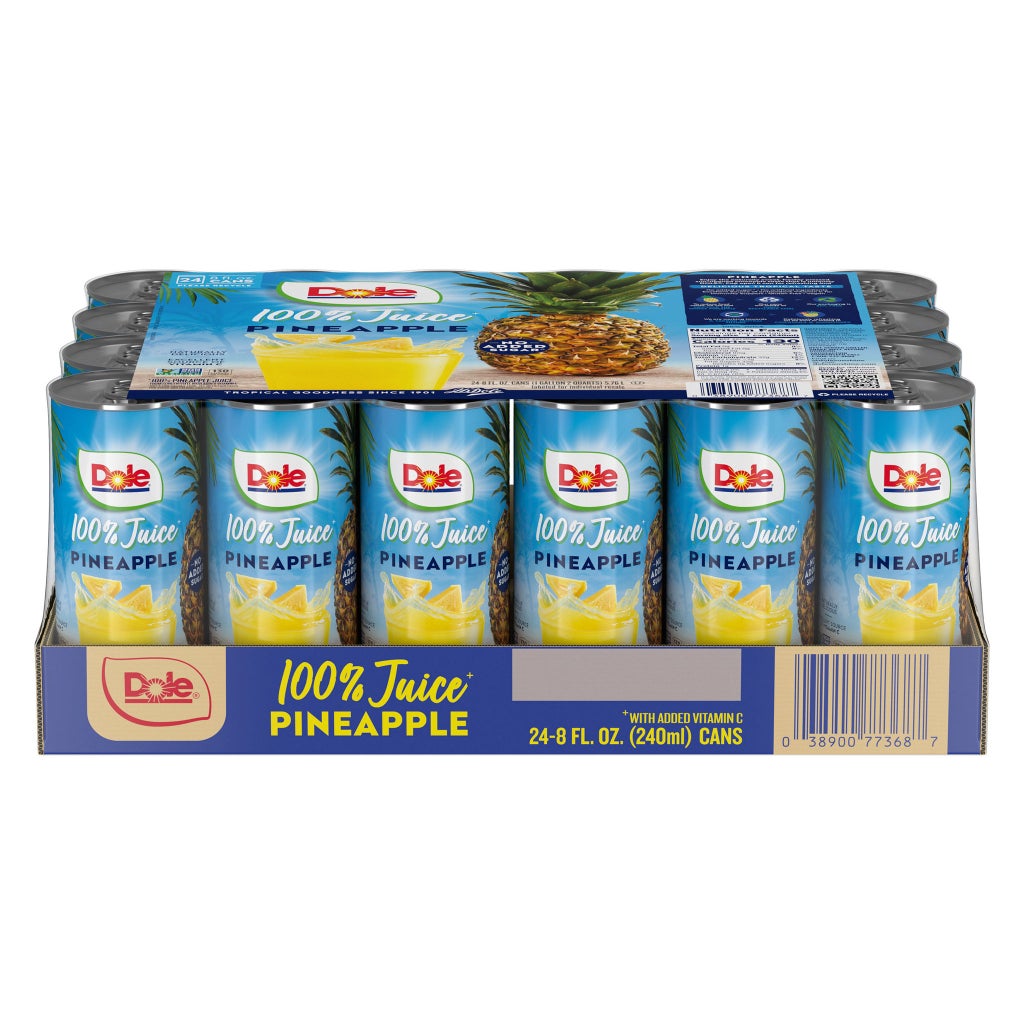 Dole Container Dole 100% Pineapple Juice, 8 fl oz, 24-count | Costco