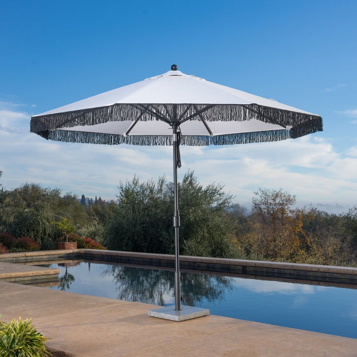 10 foot patio umbrella Tangkula ft Solar Cantilever with Base, Red this umbrella will indulge you in plenty of shade all day long and keep your nights bright with its 32 solar Pure Garden Patio Umbrella Deck