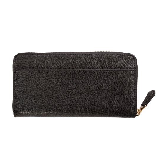 Coach Crossgrain Leather Accordion Zip Wallet, Black | Costco