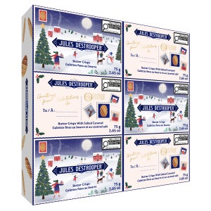 Jules Destrooper Belgian Butter Crisps Postcard Multipack, 6 x 75 g