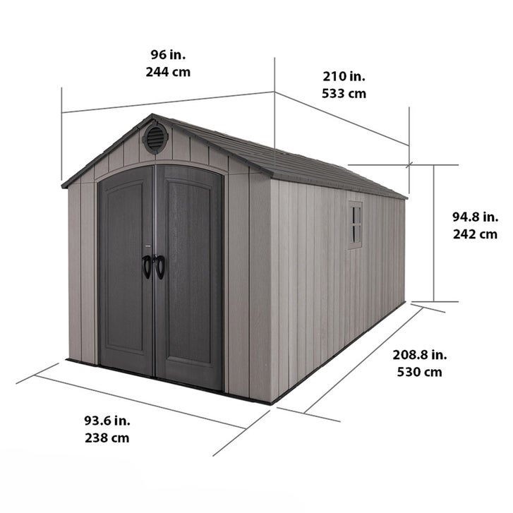 Lifetime Resin Outdoor 8' x 17.5' Storage Shed | Costco