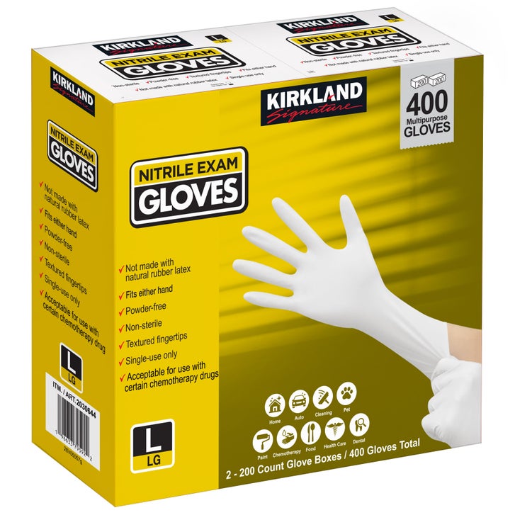 Kirkland Signature Nitrile Exam Gloves, 400-count, Size Large | Costco