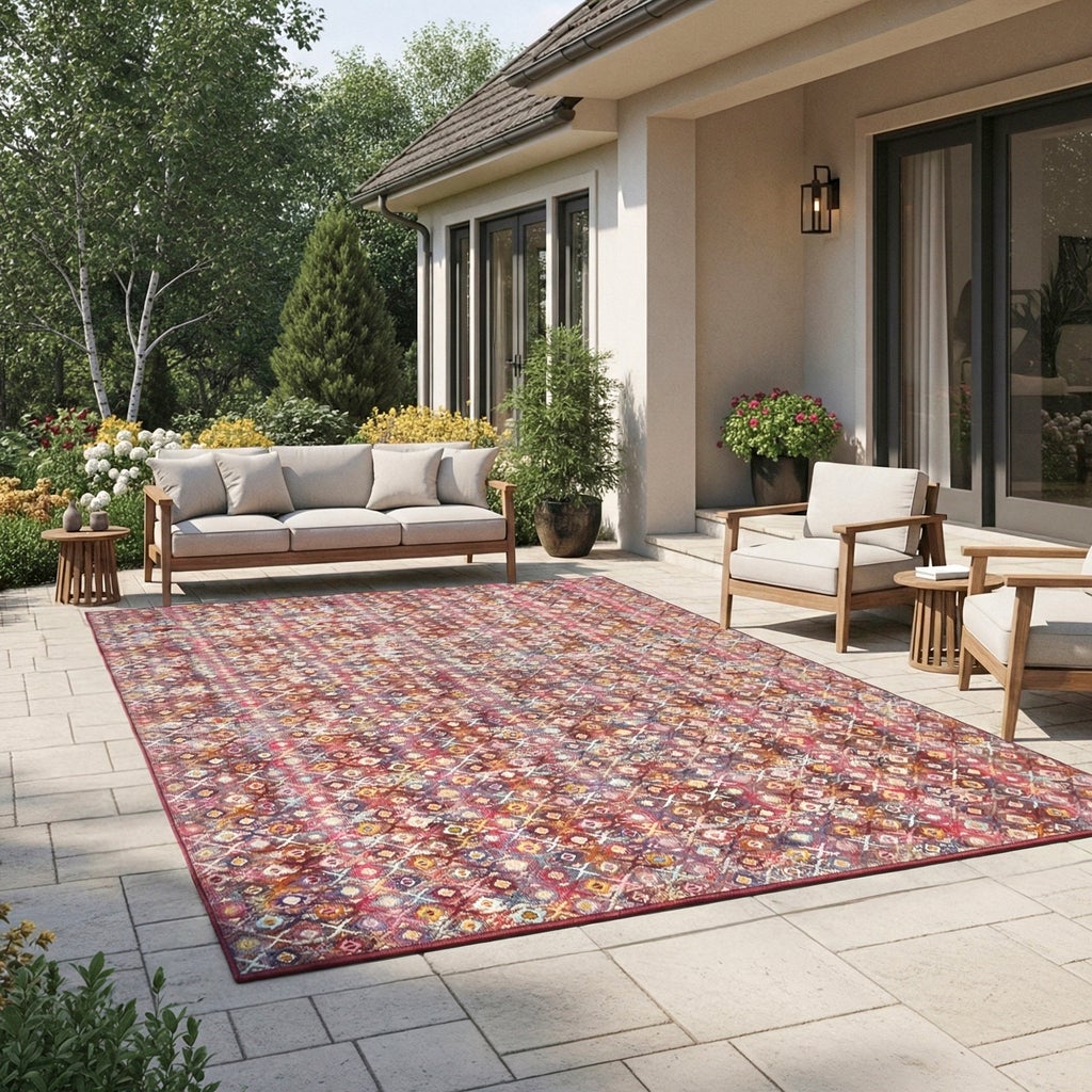 Sierra Indoor/Outdoor Area Rug, Ohlone Red, 8'8” x 13' | Costco