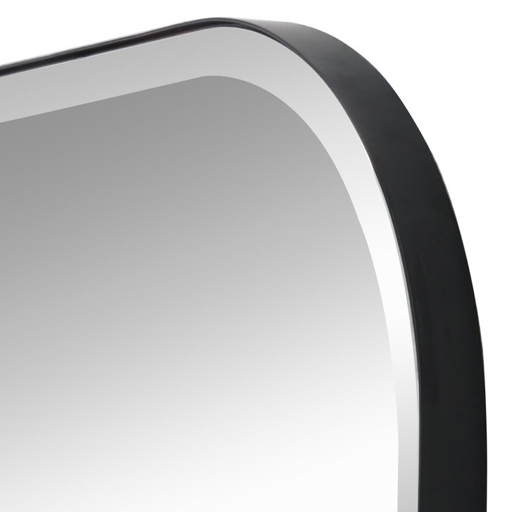 Floor Mirror with Beveled Metal Frame, Matte Black | Costco