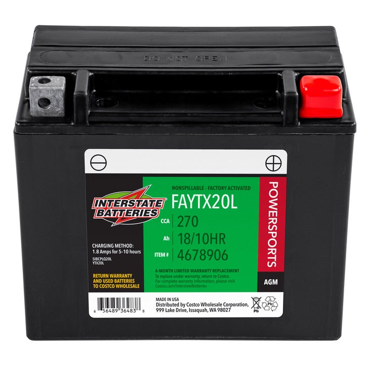 Interstate Batteries Powersport AGM Battery FAYTX20L | Costco