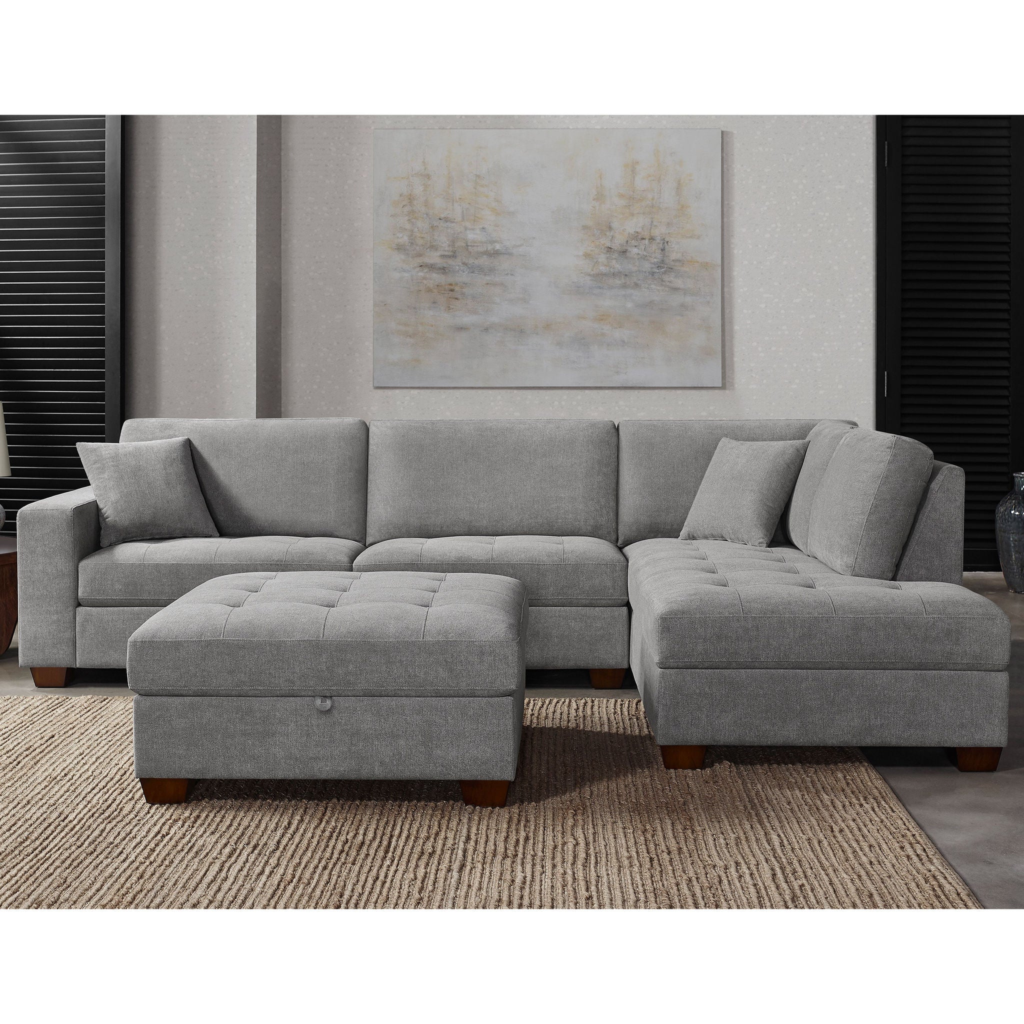 Thomasville Miles Fabric Sectional with Storage Ottoman | Costco