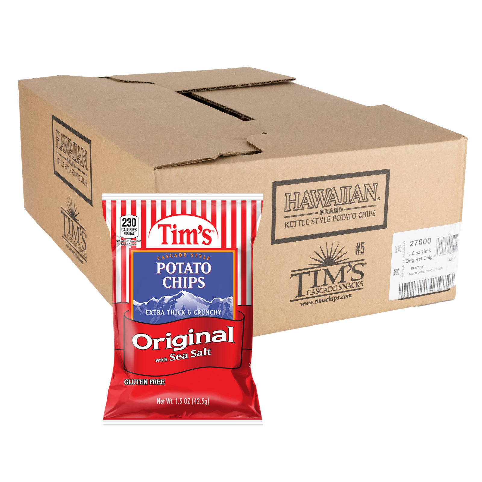Tim's Potato Chips, Original with Sea Salt, 1.5 oz, 48 ct | Costco