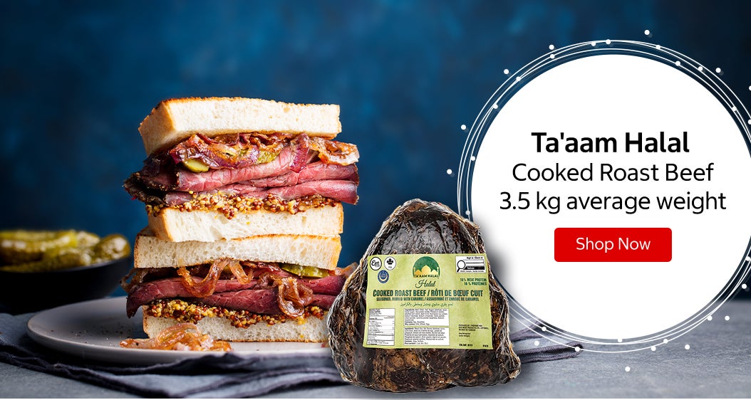 Ta'aam Halal  Cooked Roast Beef  3.5 kg average weight Shop Now 