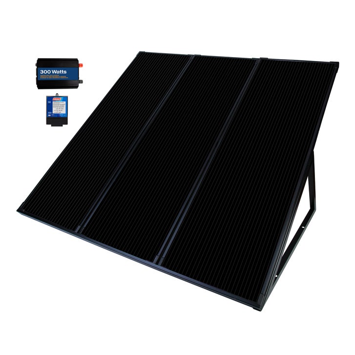 コールマン　太陽光発電ソーラーキット　PVS-55WB ソーラーパネル Coleman 55W Solar Panel with 7AMP Charge Controller & 300W