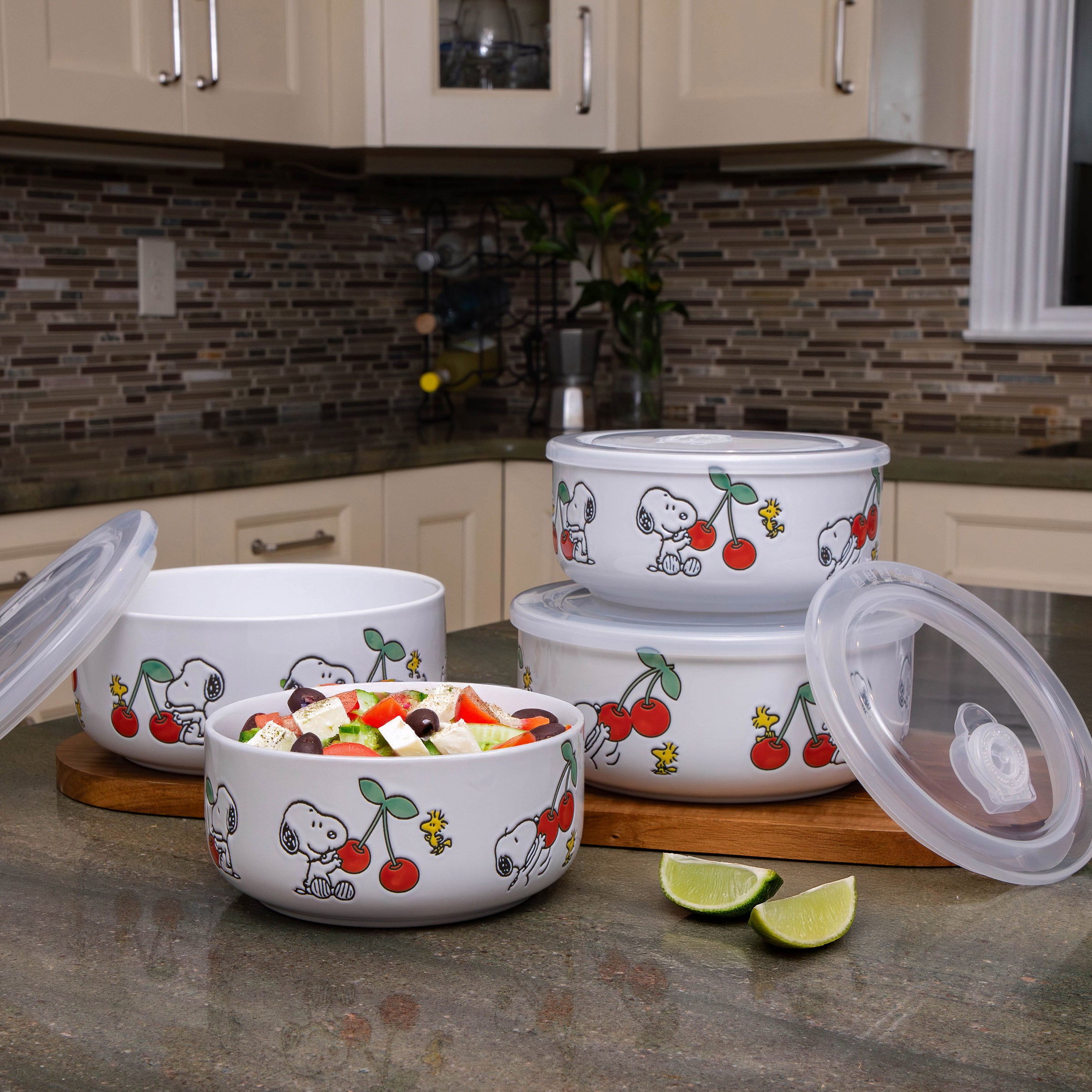Decorated Food Storage Bowls with Venting Lids, 4-pack | Costco