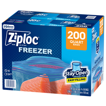 Ziploc Grip 'n Seal Freezer Bags, Quart, 200 ct | Costco