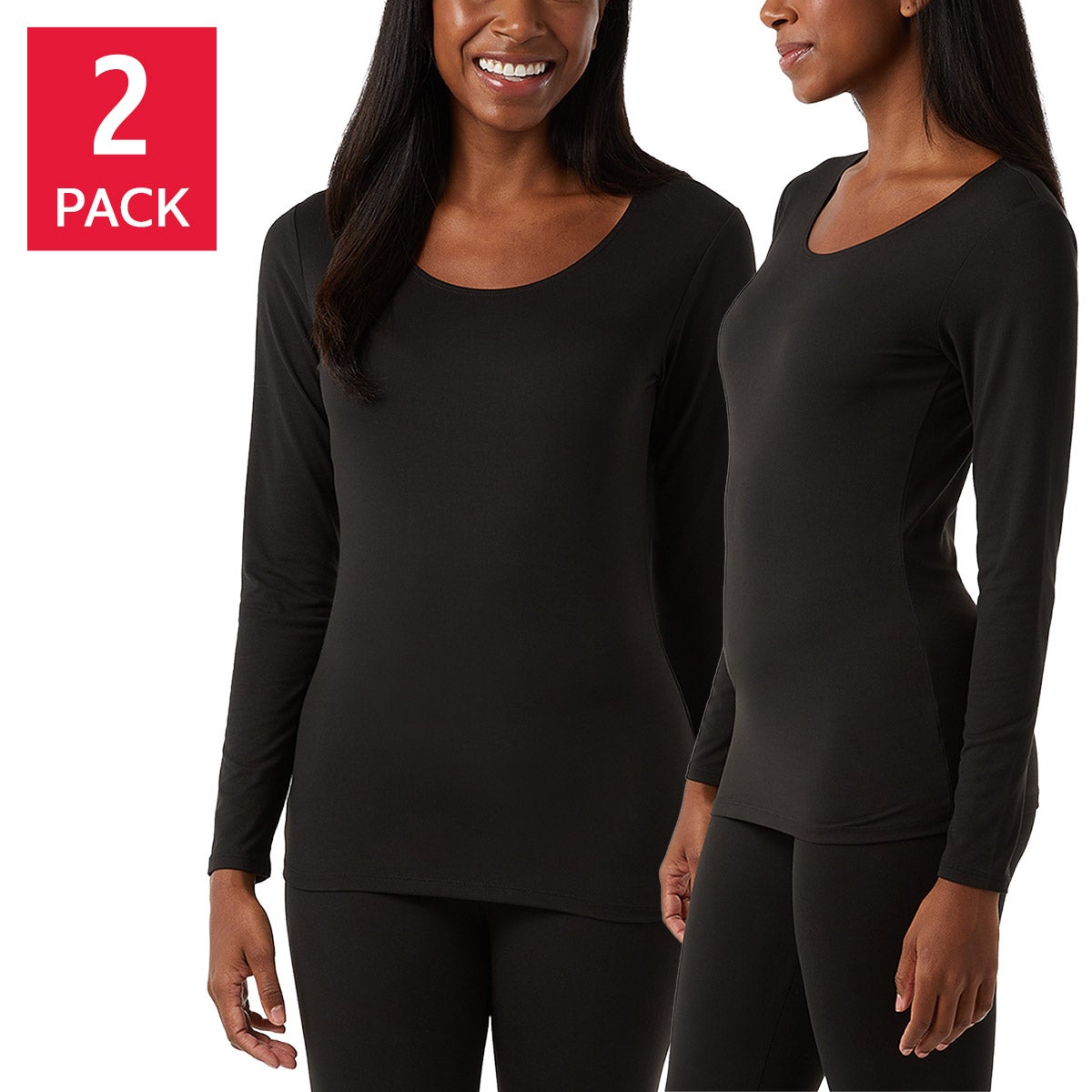 32 Degrees Ladies' Heat Tee, Large, 2-pack, Assorted Colors