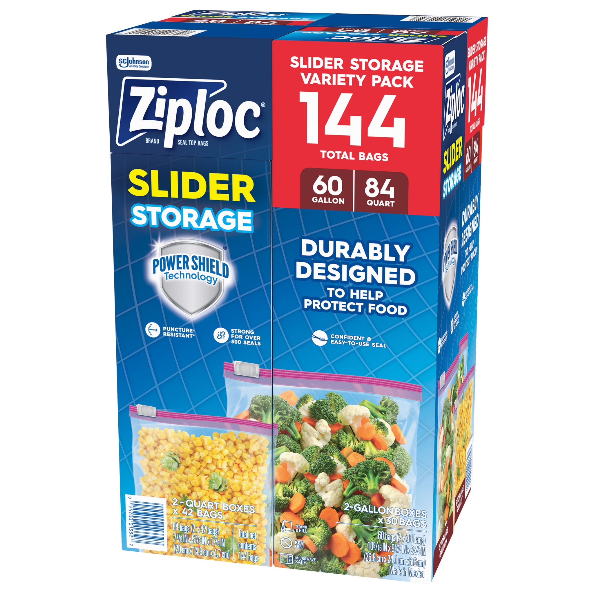 Ziploc Slider Storage Bag, Variety Pack, 144-count | Costco