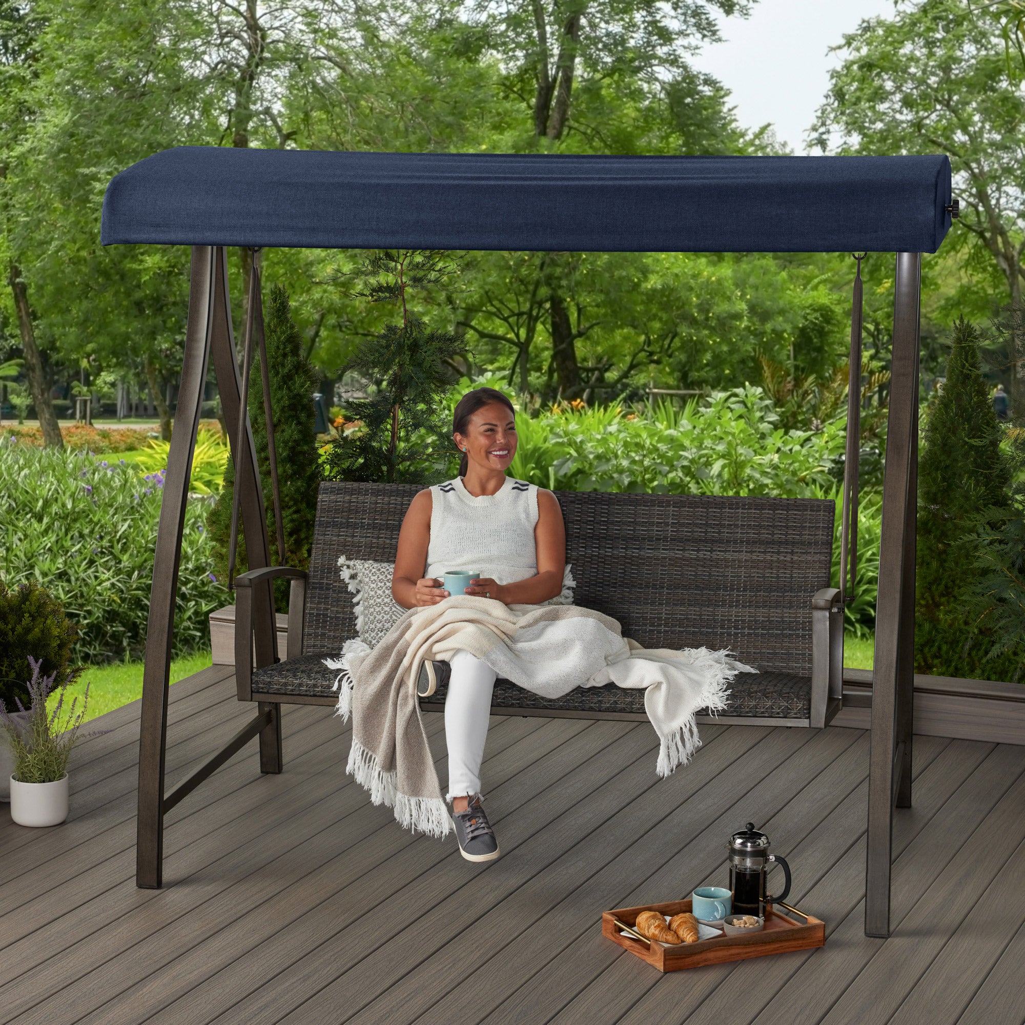 Agio McKinnon Woven Patio Swing | Costco