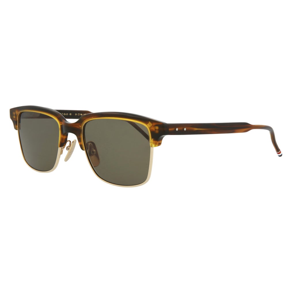 Thom Browne Sunglasses TB-709-B-T-WLT-GLD-51 Brown Walnut Gold Frames Green Lens Thom Browne Sunglasses TB-709-B-T-WLT-GLD-51 Brown Walnut  main image 3