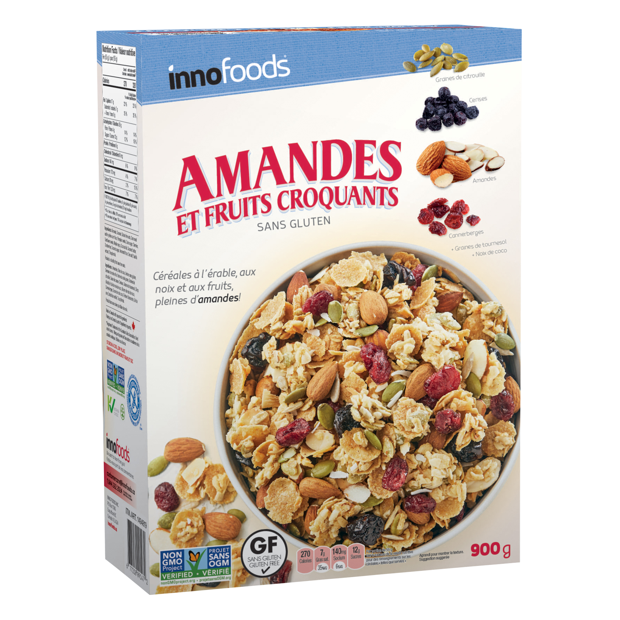 Inno Foods Almond Fruit Crunch Cereal, 900 g | Costco