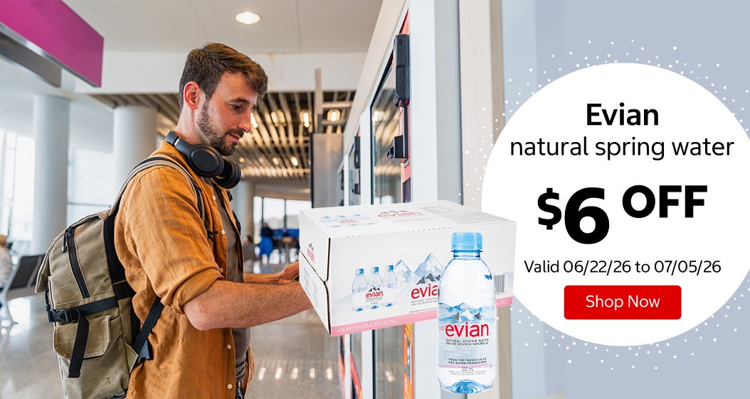 Evian natural spring water $6 OFF Valid 06/22/26 to 07/05/26 Shop Now 