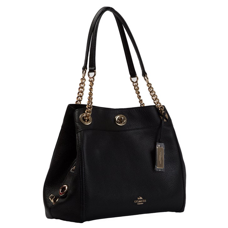 Coach Turnlock Edie Shoulder Bag, Black | Costco