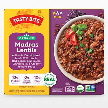Tasty Bite Organic Madras Lentils, 10 oz, 8-Count