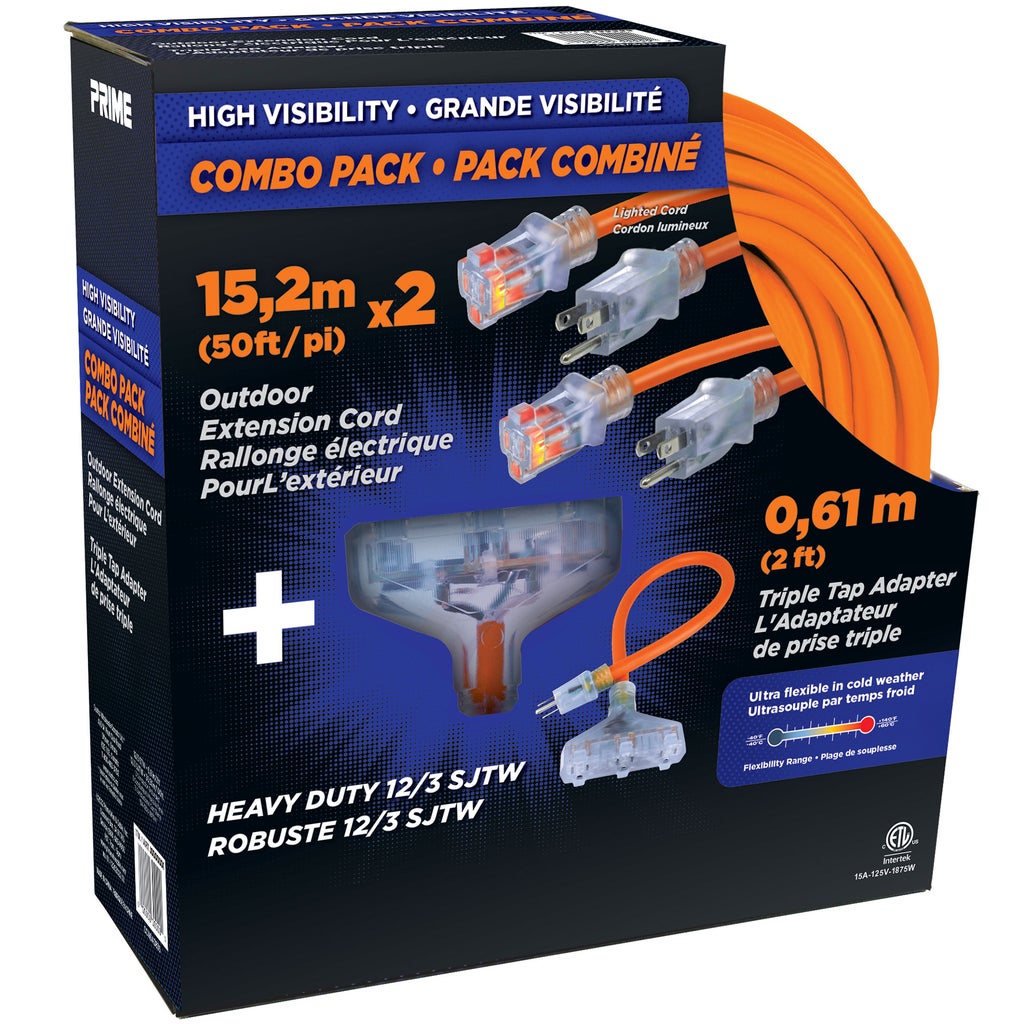 PRIME 50 ft Outdoor Extension Cord, 2-pack | Costco