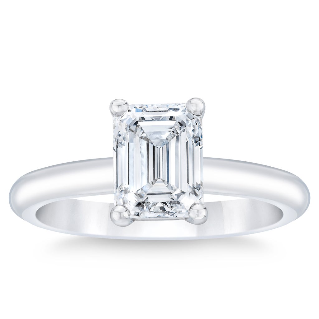 Emerald Cut 1.70 ct VVS2 Clarity, G Color Diamond Platinum Solitaire ...