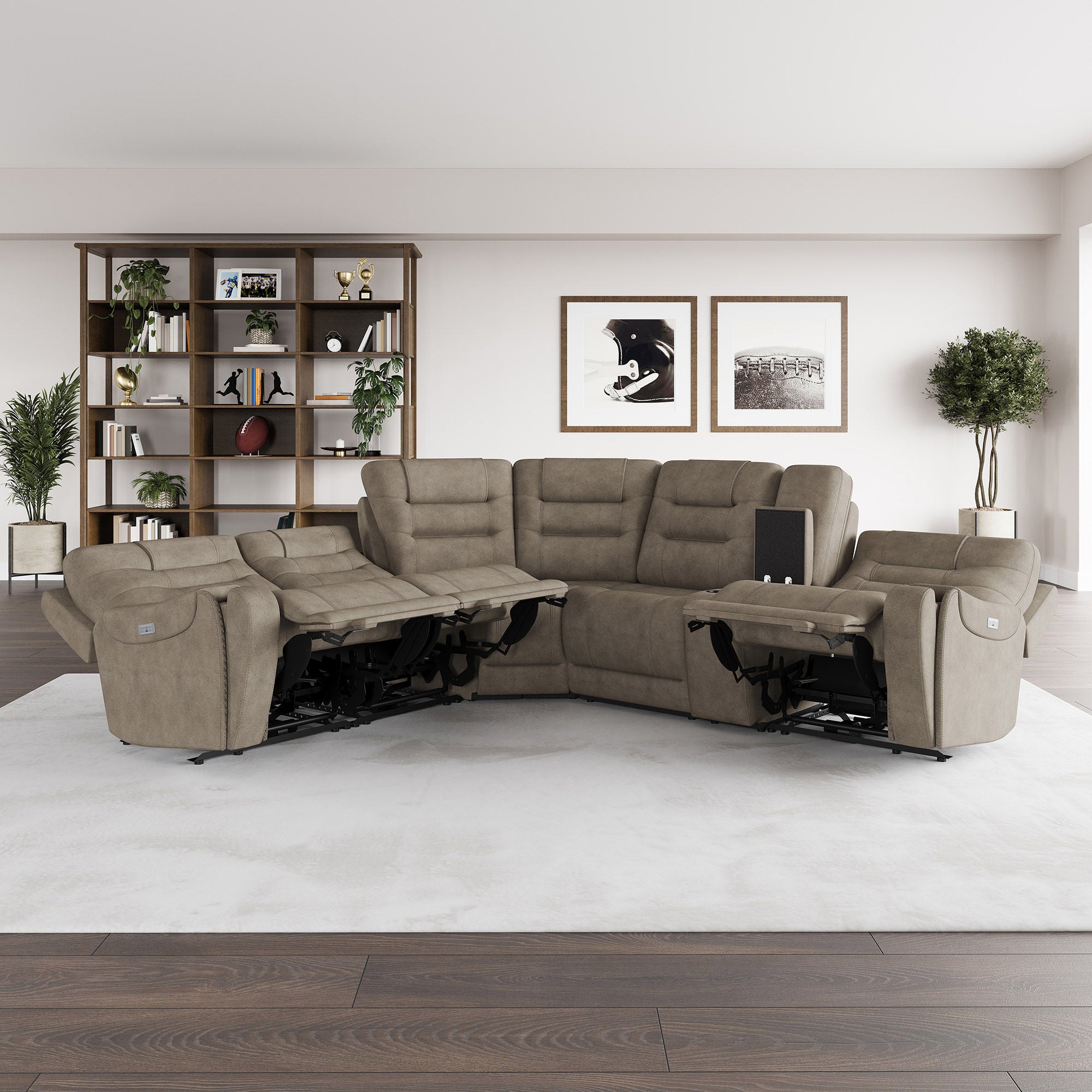 Barcalounger Carmelo Fabric Power Reclining Sectional with Power